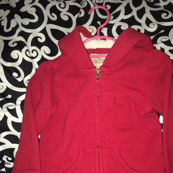 Toddlers Sherpa lined Red hoodie - Picture 4 of 7